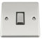 A5 Wall Light Switch Single 1 Gang Satin Brushed Chrome Classic - Black Insert - Metal Rocker Switches - 10A 1 Gang 2 Way