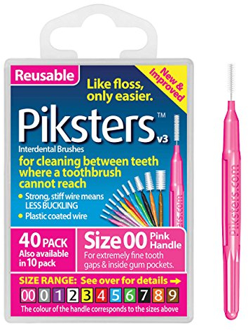 Pikster Interdental Brushes (40 Pack, Size 00 (Pink))