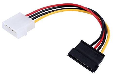 SATA Extension Cable, 6 Inch 4 Pin to 15 Pin Female SATA Power Cable for Hard Drives and CD ROM Drives