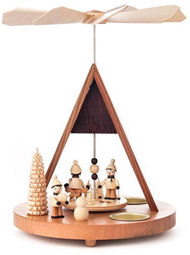 DREGENO Winter Sports German Pyramid Tealight - Christmas Carousel - 10 Inches Tall