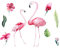 GRAZDesign Wandtattoo Kinderzimmer rosa Flamingos - Wandsticker Blüten, Babyzimmer Kinder Baby Kleinkind Mädchen Tapetensticker für Wohnzimmer