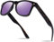 Unisex Nerd Herren Sonnenbrille Verspiegelt | Retro Damen Sunglasses | UV400 CAT 3 CE | mit Federscharnier | incl. Gratis Brillen Putztuch (Havana (Gläser: Lila Verspiegelt))
