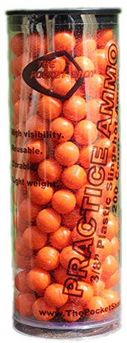 Pocket Shot Practice Ammo 200 Count for Slingshot Safety- 10mm Bright Orange Easy to Grip