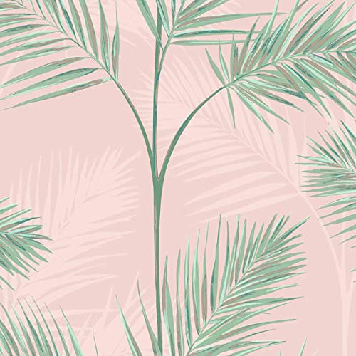 Pink South Beach Palm Wallpaper Metallic Tropical