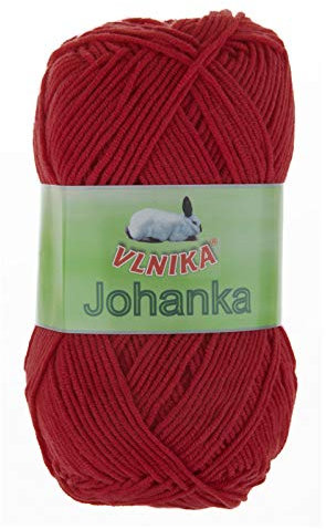 50g Strickgarn Johanka Strick-Wolle Handstrickgarn Klassikgarn Sommergarn Farbwahl, Farbe:100 rot