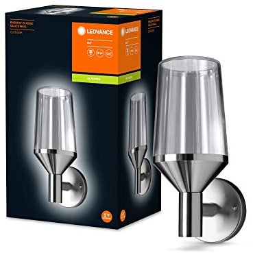 Ledvance LED Wandleuchte für E27 Leuchtmittel, Design Leuchte in Kelchoptik für Außen, Edelstahl, ENDURA CLASSIC CALICE WALL E27, Stahl