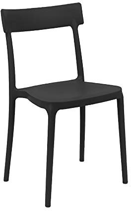 Stuhl, Modell Argo, aus Polypropylen, 4 Stück, erhältlich in 7 Farben (mattschwarz)