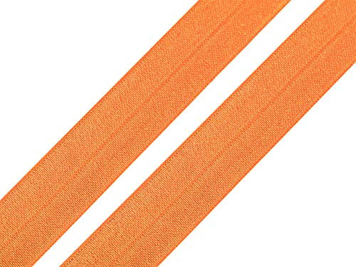 maDDma 1m Falzgummi 20mm Faltgummi elastisches Einfassband Schrägband Saumband Farbwahl, Farbe:Mandarine