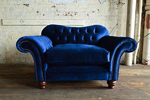 jvmoebel Chesterfield Design Sofa Sessel Couch Polster Luxus Textil Couchen 1 Sitzer #132