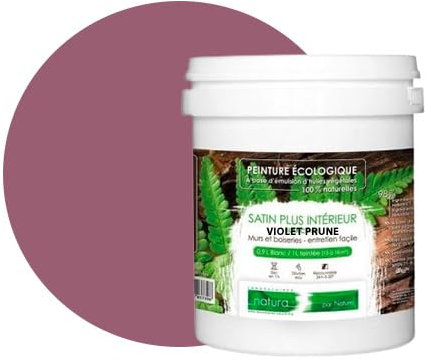 BOX DECO COULEURS Pintura de pared natural ecológica con aspecto satinado interior Natura – 1 l/13 m², morado