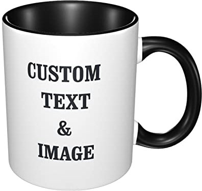Tasse à Café Personnalisée Tasses Personnalisé Personnalisable Mug avec Photo Nom Texte Image 11 Oz pour Maman Papa Mari Femme Hommes Femmes Amis Collègue Anniversaire Cadeau Saint Valentin Noir