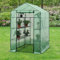 Serre de Jardin Protection Intempéries Porte Zippée Étagères Intégrées pour Fleurs Légumes Herbes Acier Polyéthylène 120 x 170 x 194 cm Vert