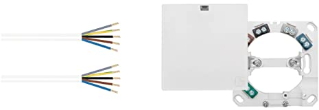 Herdanschlusskabel H05VV-F 5x2,5 mm² WEIß, inkl. Herdanschlussdose 3 Meter Kabel - komplett fertig konfektioniert+, AP/UP-Geräteanschlussdose,