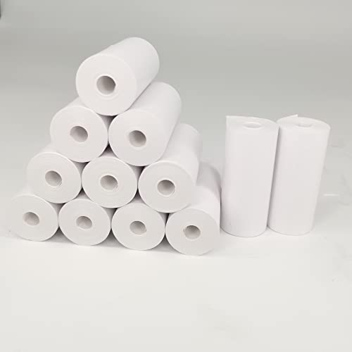 Kinderkamera-Sofortdruckpapier, 12 Rollen, kernloses Thermodruckpapier für Zero Ink Kid Instant Print Kamera, kompatibel mit Thermodruckern bis zu 57 mm Breite (57 x 25 mm)
