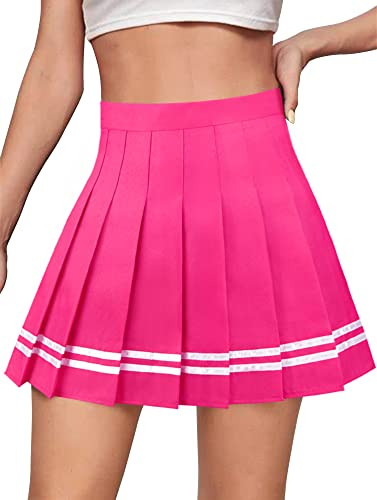 Joyingtwo Mädchen Hohe Taille Plissee Mini Größe Rock mit Futter Shorts, Rose, Mittel