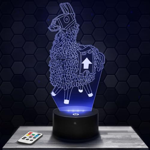 Nachttischlampe - Touch-Nachtlicht Lama Videospiel 3D-LED-Lampe Illusion, Geschenkidee Weihnachten Geburtstag Junge und Mädchen Nachttischlampe Kinder- oder Erwachsenenzimmer TOP