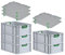 PROREGAL SuperSparSet 5x Eurobox NextGen Color mit Auflagedeckel & Schiebeschnappverschlüsse, HxBxT 22x40x60cm, 44L, Griffe grün offen, Verstärkter Boden, Eurobehälter Transportbox Transportbehälter