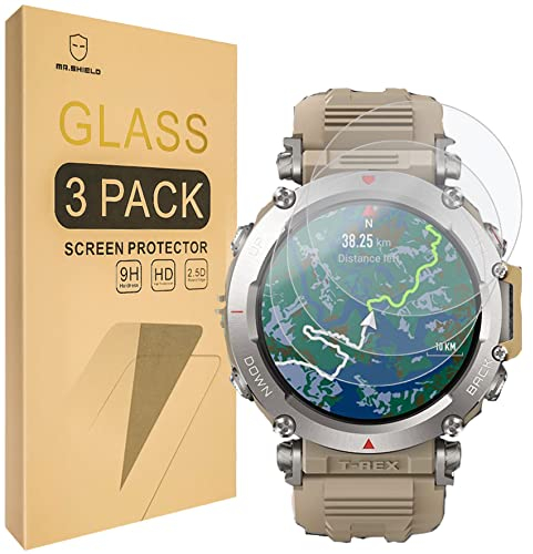 Mr.Shield Schutzfolie Kompatibel mit Amazfit T-Rex Ultra/Amazfit T-Rex 2 [3 Stück] Schutzglas Schutzglasfolie 9H Härte, HD Klare Displayschutzfolie