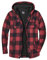 JACKETOWN Giacca Uomo Invernale Scacchi Felpa Fodera in Pile con Cappuccio e Cerniera Caldo Manica Lunga Termica Fleece Giubbino Uomo Cappotto, (Rosso-S)