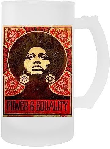 Hopestly Angela Davis Poster 1971 Transparent Becher Bier Herren Damen Mug Beer