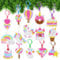 AUAUY Diamond Painting Kinder Set, 15pcs Einhorn Diamond Painting Anhänger, 5D Full Drill Diamond Painting Keychain Anhänger, DIY Diamond Painting Schlüsselanhänger Basteln Mädchen für Kindergeschenke