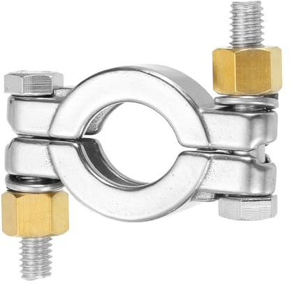 sourcing map 1.3 High Pressure Bolted Clamp Strap Double Pin Clamp Strap 304 Stainless Steel for 1 inch Pipe, 76mm Length