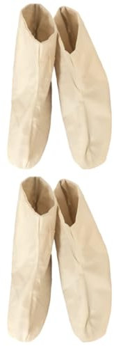 Sosoport 2paia Calzini Interni per Stivali da Pioggia Cotone Copertura Assorbente Sudore Design con Lacci Adatti per Uomini e Donne Colore Beige