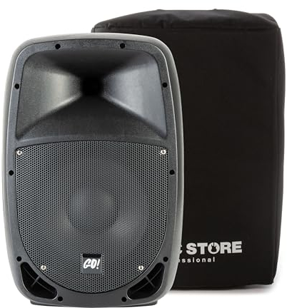 MUSIC STORE 10 Passiver Lautsprecher Set, 101-300W RMS, 8 Ohm, 115db Peak SPL, Kunststoffgehäuse, 80-18000Hz Frequenzgang, Speaker Twist EIN- und Ausgang, 550x360x295mm, 6.4kg