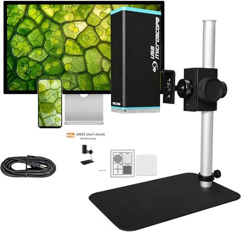 ViTiny Digital Microscope UM22, 4K Ultra HD, 9-390x, Black, LED, Plastic