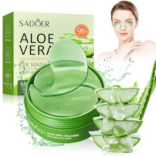 30 Paar Augenpad, Aloe Vera Eye Pads, Kollagen Augenpads Wiederverwendbar, Augenringe Entfernen, Eye Pads, Hyaluronsäure Augenmaske für Feuchtigkeitsspendend, Puffiness, Geschenk