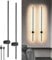 USB Rechargeable Wall Lights with Remote Control, Dimmable Wireless LED Wall Lamps Black 100CM, 360° Rotation - Modern Wall Sconces for Living Room, Bedroom - 2 Pack