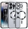 Phoona Cover Placcatura per iPhone 14 Pro Max 6,7 Pollici, Obiettivo per Fotocamera Protezione Completa e 2 × vetro temperato, Compatibile con MagSafe Ricarica Wireless, Protezione Militare, Nero