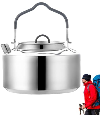 Geteawily Open Fire Tea Kettle | Open Fire Camp Tea Pot Campfire Kettles,1.2L Capacity, Lightweight, Fast Heating, Portable for Outdoor Campfire Use