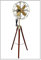 Tripod Floor Fan Made For Royal Navy London Brass Antique Floor Fan Wooden base Home & Office Decor (Modern Classic Look Floor Fan Stand)