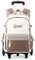 IvyH Rucksack mit Rollen für Mädchen, 16 Zoll Stilvoll Schulranzen Trolley Mädchen, Abnehmbare Kinder Schulranzen mit 6 Rollen, 2.-5. Klasse, Khaki