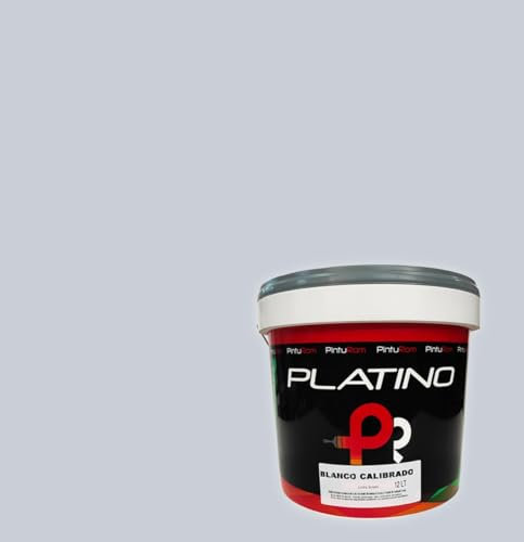 Pintura de interior colores Platino Color, Alto rendimiento 8-12 m²/l., excelente cubrición y lavabilidad, protección antimoho. (GRIS SUAVE, 4 Litros)