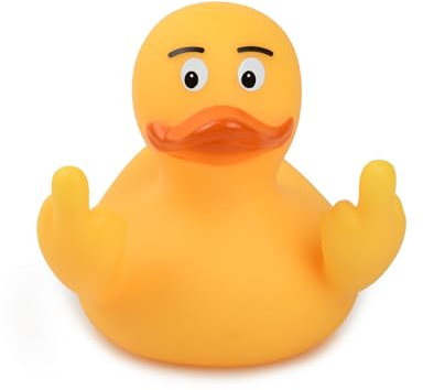 DS. DISTINCTIVE STYLE Lot de 2 canards en caoutchouc jaune pour doigt d'honneur 7,5 cm - Décoration amusante pour tableau de bord de voiture, écran d'ordinateur