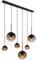 bmf-versand® Hängelampe Esstisch 6-Flammig aus Glas - Moderne Pendelleuchte Amberfarben Rauchglas als Wohnzimmerlampe hängend - Hängeleuchte Deckenleuchte Flur Esszimmerlampe