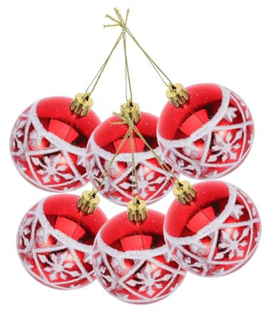 RORPOIR 6st Christbaumkugel-Ornamente Hängende Weihnachtskugeln Christbaumschmuck Weihnachtsbaum Hängen Frohe Weihnachten Zeichen Weihnachtsbaumschmuck Zum Aufhängen Rot Plastik