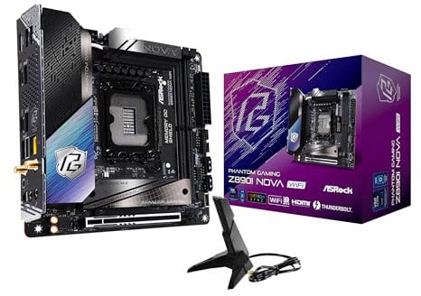 ASRock Intel Core Ultra Z890 LGA1851 RL-ILM Mini ITX - Placa base Phantom Gaming Z890i Nova WiFi 7 DDR5 9466 MHz 128 GB