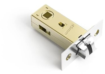 TOP-VIGOR 1Pcs 45mm Tubular Mortice Latch, Stainless Steel Forked Tongue Lock Mute Door Latch Sprung for Internal Doors, Lever Door Handles