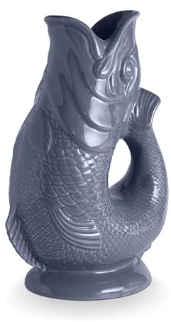 Wade Fish Jug, Earthenware, Iconic UK Heritage, Made in Stoke-on-Trent, 1.2L, French Grey