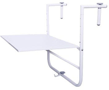 BAYTEWJX Balkontisch Zum Einhängen Balkongeländer Tisch Wandmontierter Tisch Mit Terrassengeländer Balkontisch Hängend Hängetisch Außenbereich Garten Patio Geländer.