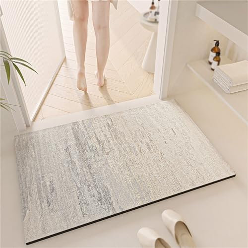 Alfombrilla de baño de tierra de diatomeas súper absorbente con tecnología de secado rápido, alfombra de baño grande con parte inferior de goma antideslizante, ideal para sala de estar, cocina y