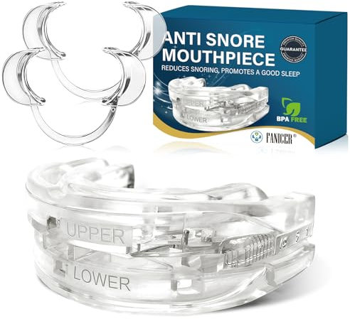 Gouttière Anti Ronflement avec 2 Pcs Ecarteur Bouche, Réutilisable Protections Buccales Efficaces Contre le Ronflement, Réglable Anti Ronflement Ronflement Buccaux, Anti Ronflement