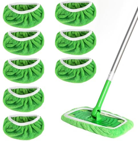 Wiederverwendbare Boden-Wischtücher, für nasse und trockene Anwendung, Mikrofaser-Set für die Bodenreinigung - für die Reinigung von Hartböden, Boden-Handtücher, Holzböden - 8-teiliges Set