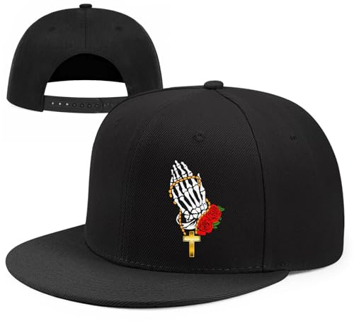 Negi Snapback Hats for Men Flat Bill Hats,American USA Flag Hat,Black Baseball Cap Gift for Men Trucker Dad