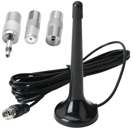 Antenne Radio FM Dab Intérieure Télescopique 75 Ohm, Base Magnétique, Câble de 3M, Antenne FM pour Tuner HiFi, Compatible Récepteur Stéréo, Antenne Intérieur TNT Puissante pour Chaîne HiFi