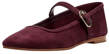 Marc Fisher LTD Women's Garissa Mary Jane Flat, Red Suede 611, 4.5 UK