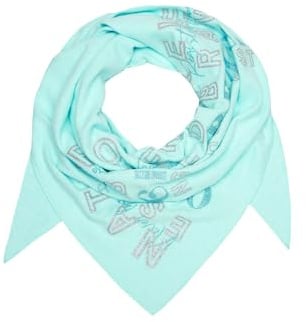 SOCCX Damen Dreieckstuch aus Flauschstrick mit Glitter Print Icy Sea, None
